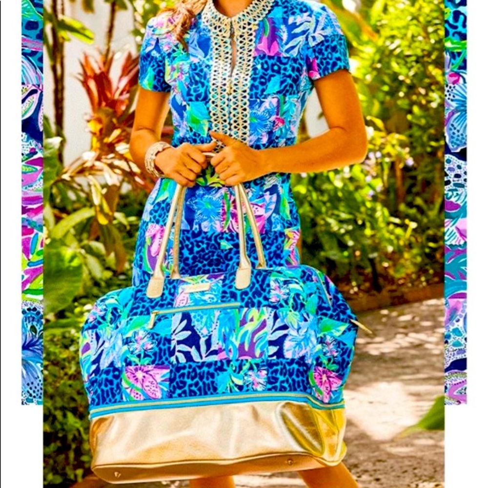Lilly Pulitzer patchwork travel bag